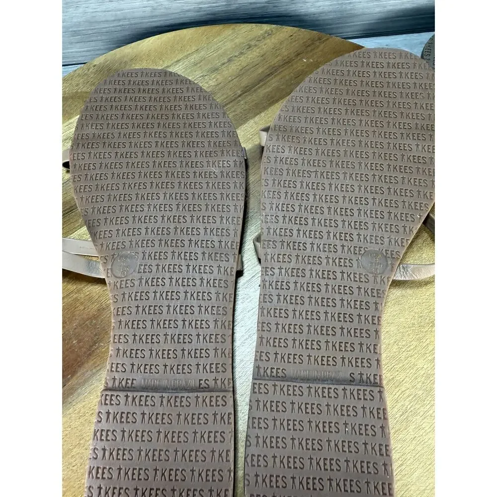 TKEES Sarit Sandel Pout Tan Size 9 Slip On